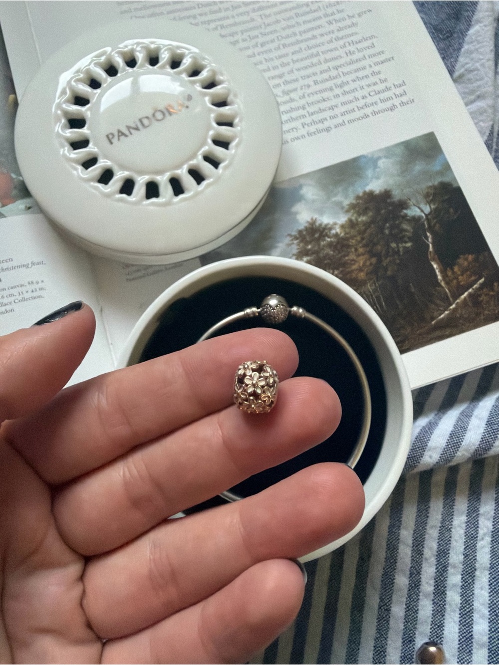 Pandora Rose Gold Floral Filigree Charm - Rose Gold